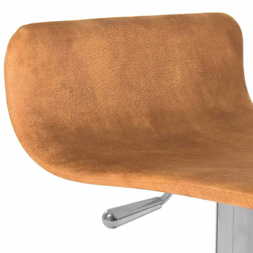 Design Hocker mit verstellbarer Sitz- und Chrombasis, Inigo