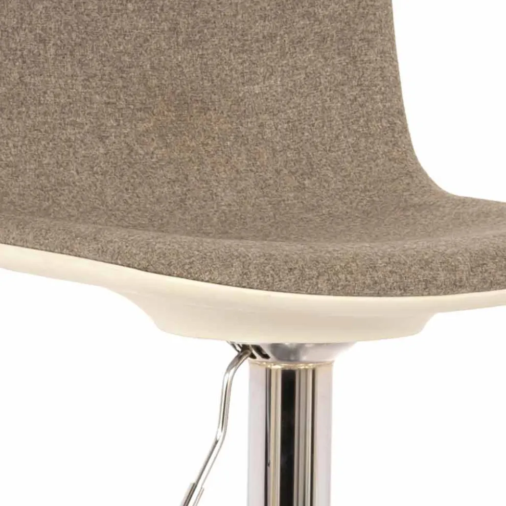 Design Hocker mit Gaslift aus Stoff und verchromtem Metall, 2 Stück - Chrom
