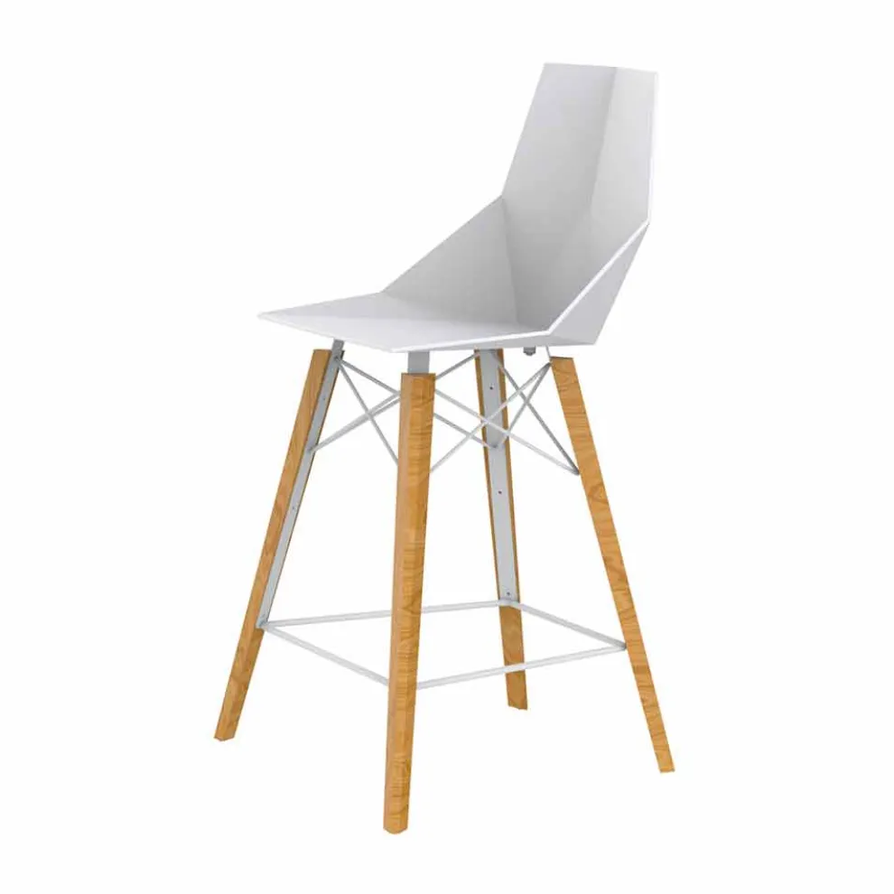 Design Küchenhocker aus Holz und Kunststoff Verschiedene Farben - Faz Wood von Vondom