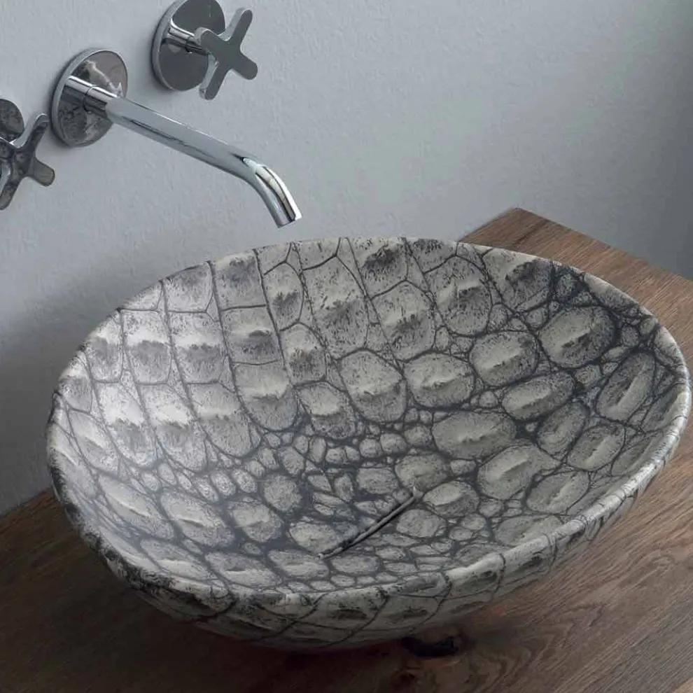 Design Keramik Aufsatzwaschtisch made in Italy Animals