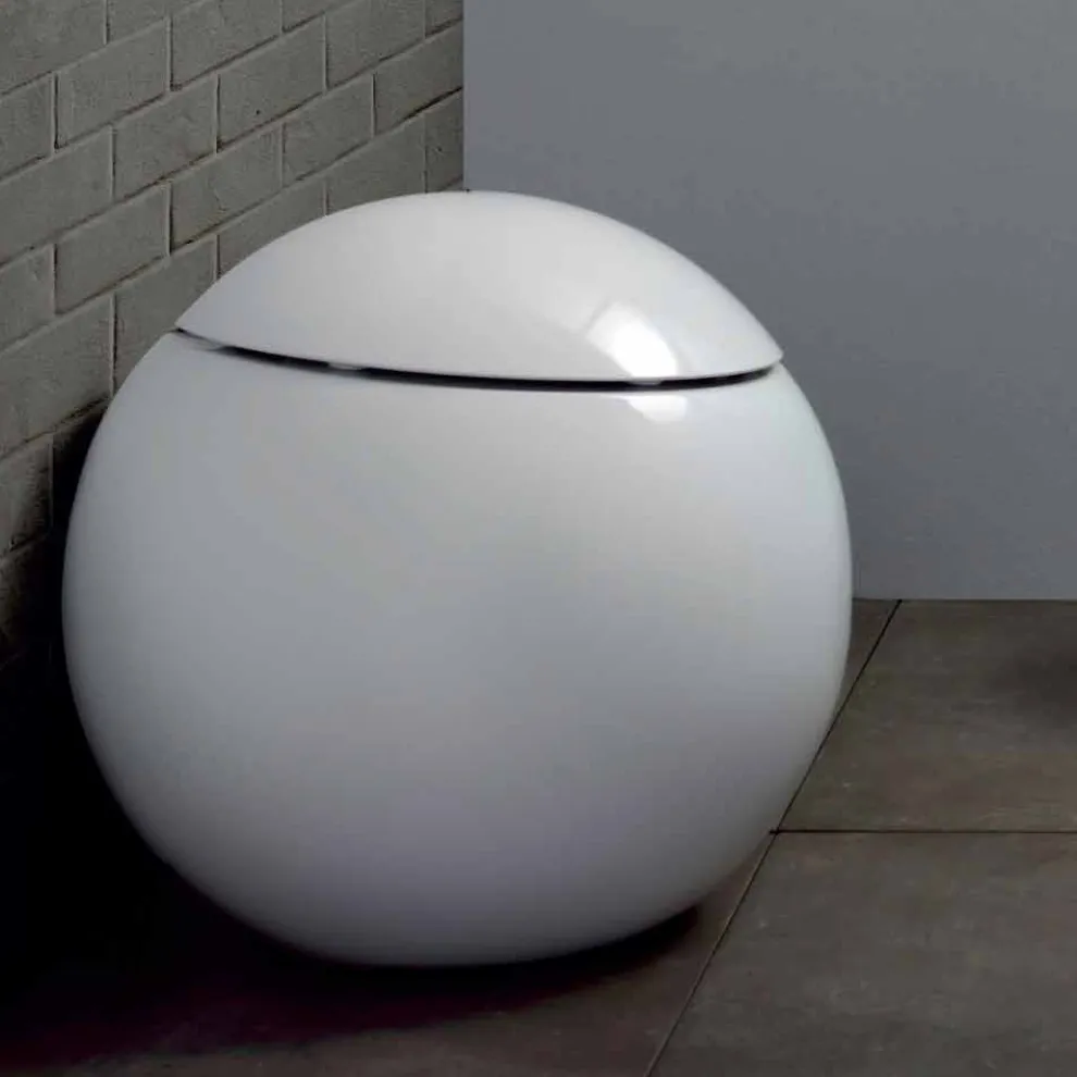 Design kugelförmige Toilettenvase aus Keramik Made in Italy Fanna