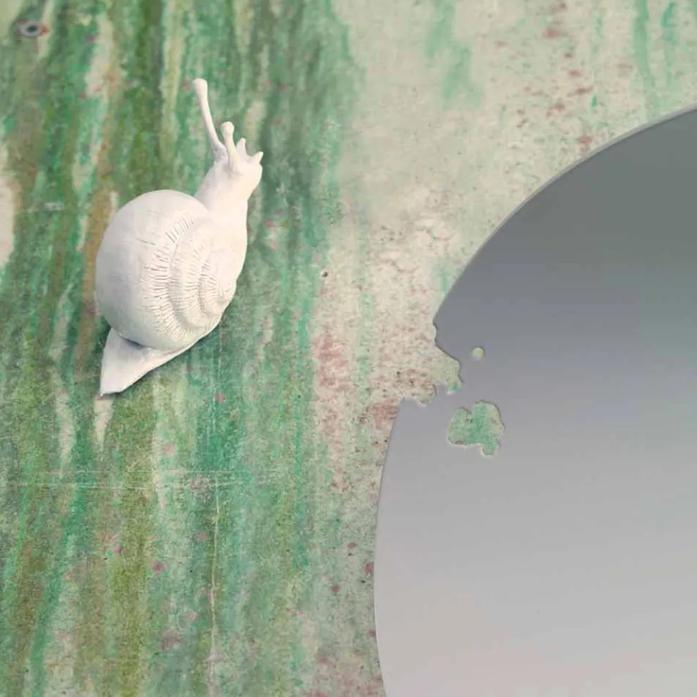 Design Leaf Wandleuchte aus weißer Keramik und Schnecke - Schneckendekoration