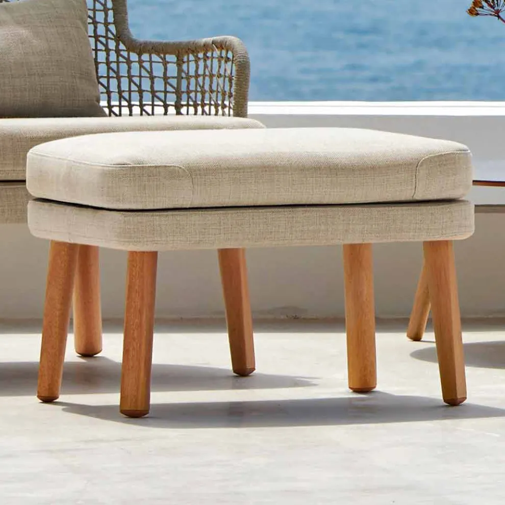 Design Outdoor-Fußstütze aus gepolstertem Stoff Varaschin Emma