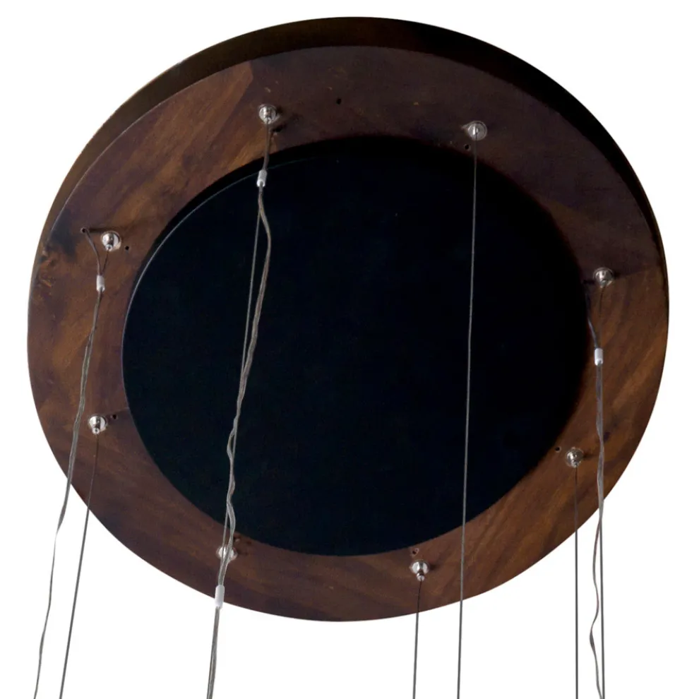 Design Pendellampe mit 4 Leuchten aus Holz Grilli York in Italien hergestellt