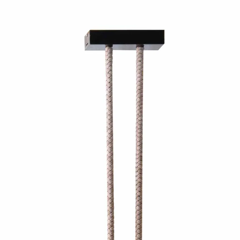 Design Pendellampe aus Leder und Metall Grilli Snake made Italy