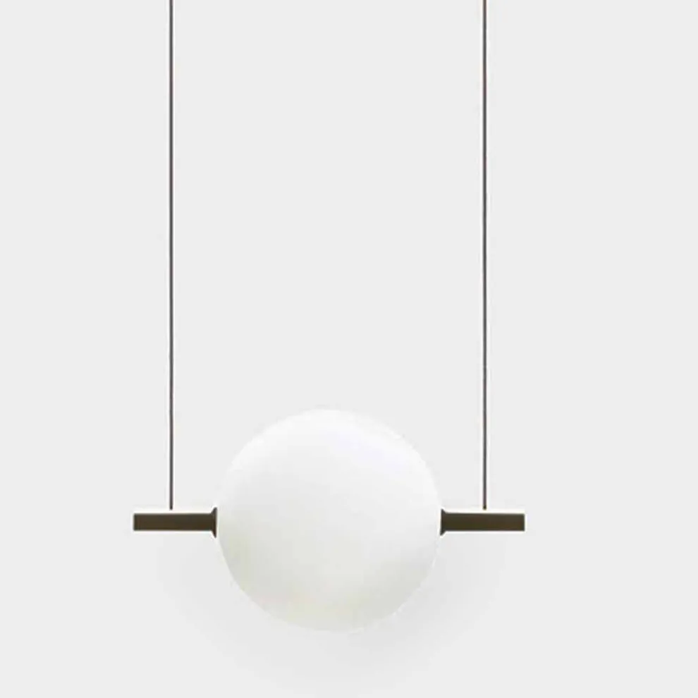 Design Pendelleuchte aus Glas und Messing mit LED-Licht, 3 Größen - Alma von Il Fanale