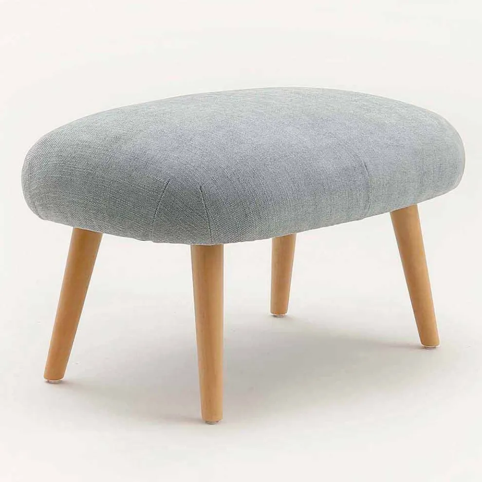 Design Pouf aus Stoff mit massivem Buchenholz-Basis Arezzo