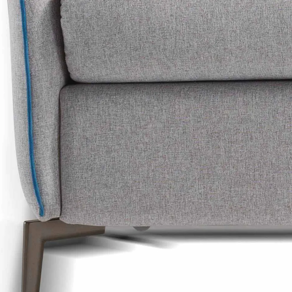 Design 3-Sitzer Sofa L 185cm Stoff / Öko-Leder made in Italy Erica