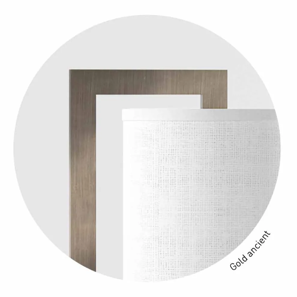 Design Stehleuchte aus Metall mit Leinen Lampenschirm Made in Italy - Bali