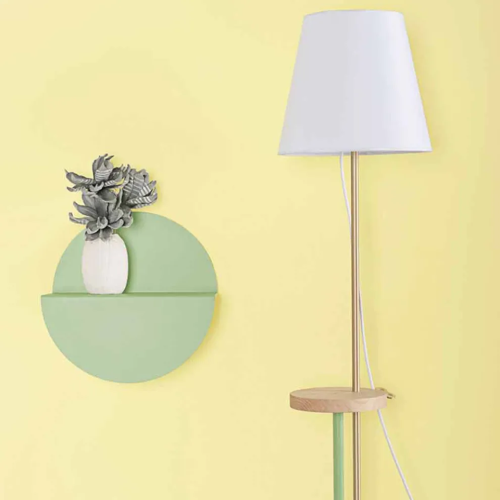 Design Stehleuchte aus Stahl, Esche und Messing Made in Italy - Pitulla