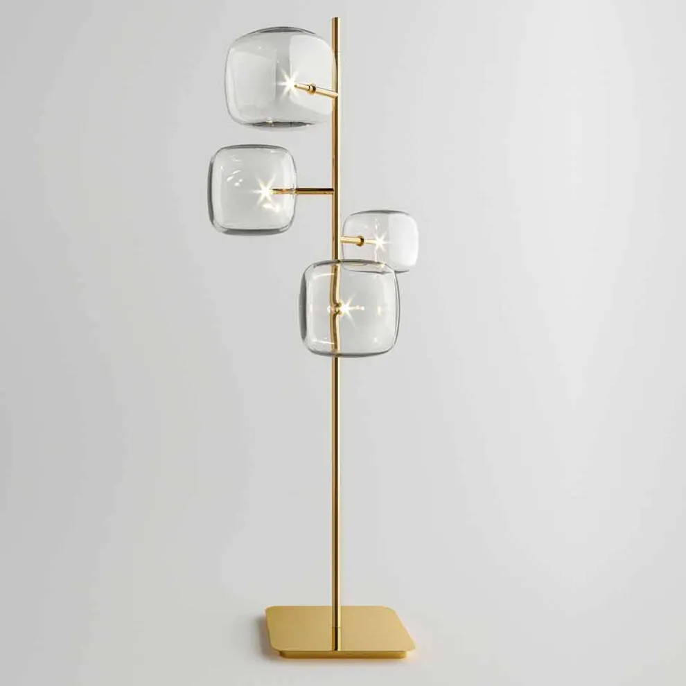 Design Stehleuchte mit glänzender Metallstruktur Made in Italy - Donatina