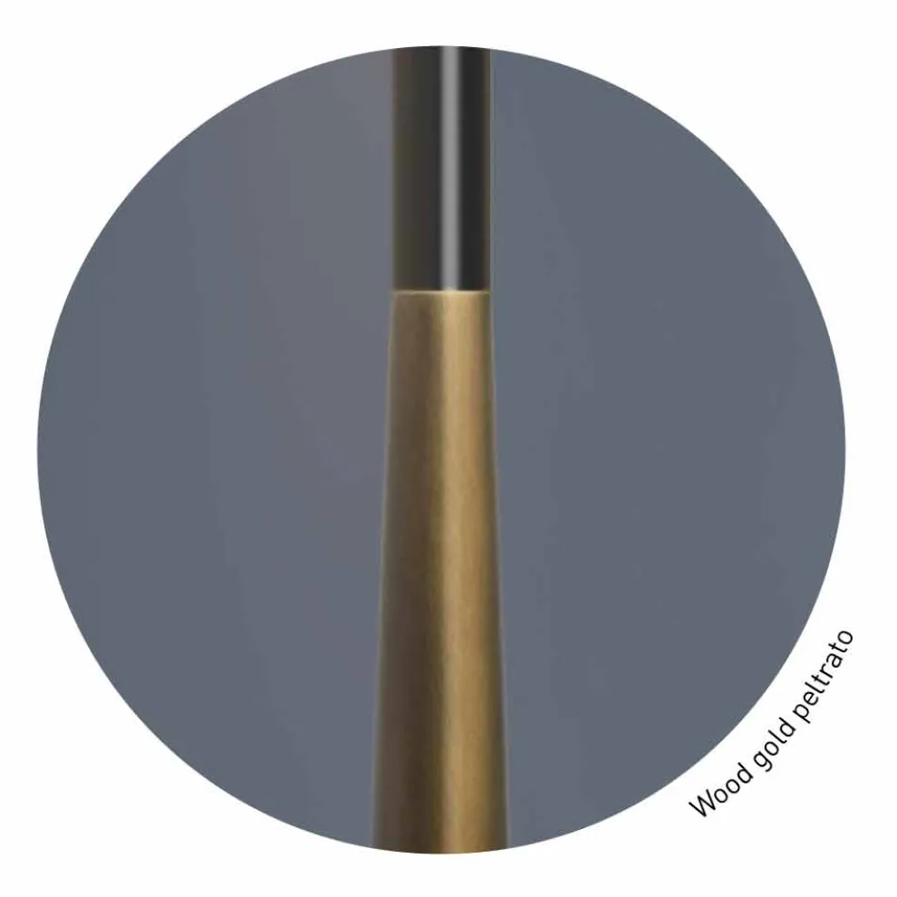 Design Stehleuchte aus Metall, Holz und Organza Made in Italy - Boom