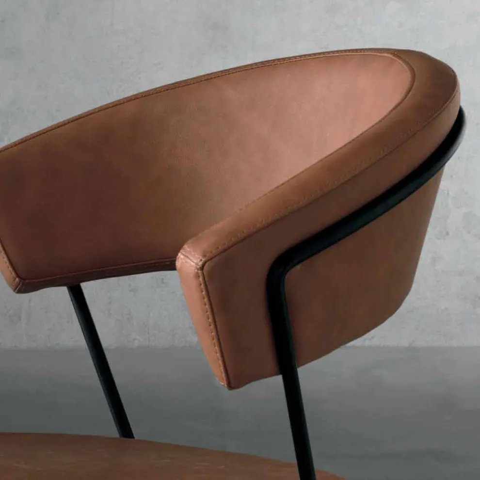 Design Stuhl aus Metall und Textil made in Italy, Formia