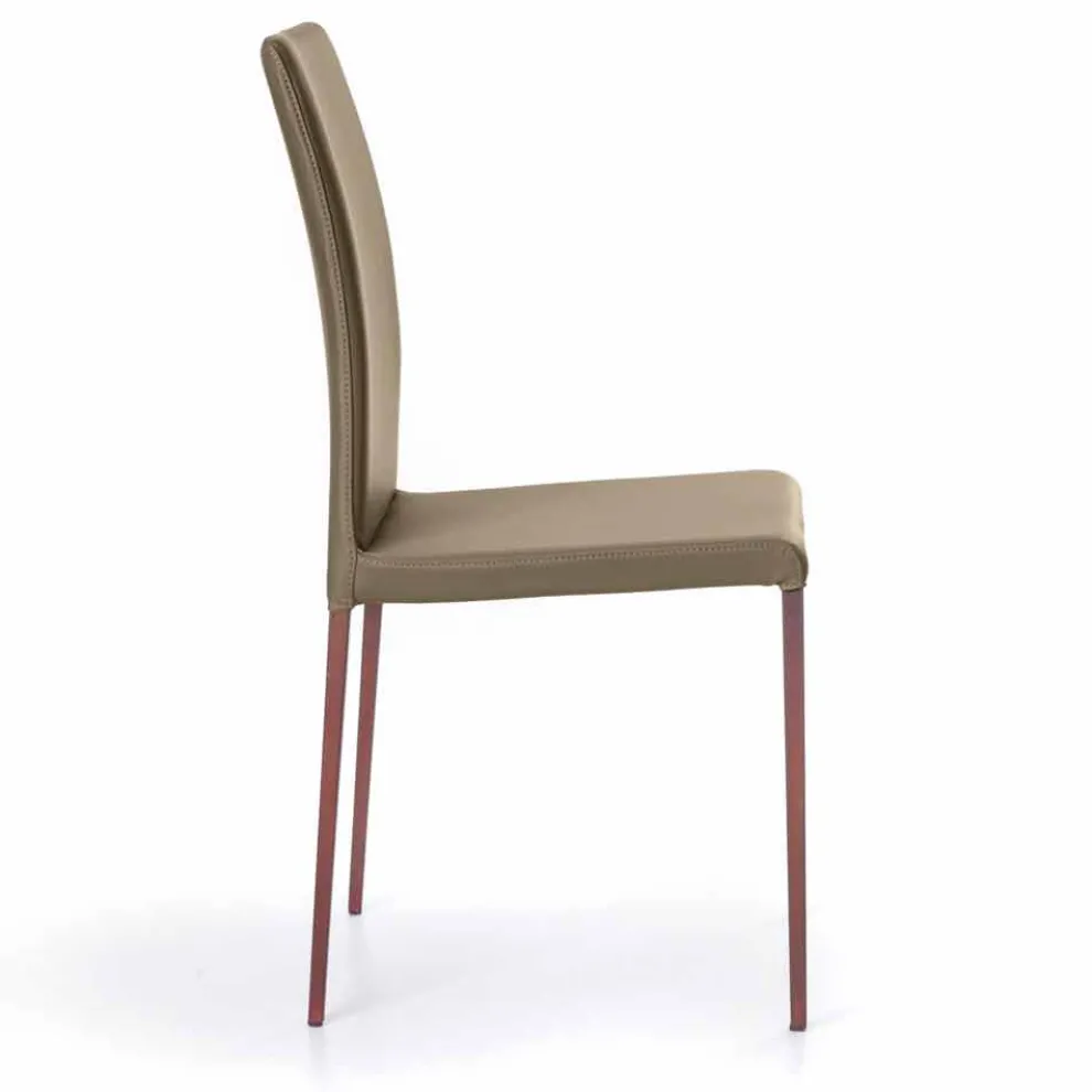 Design Stuhl für Esszimmer, hergestellt aus Kunstleder, Abbie