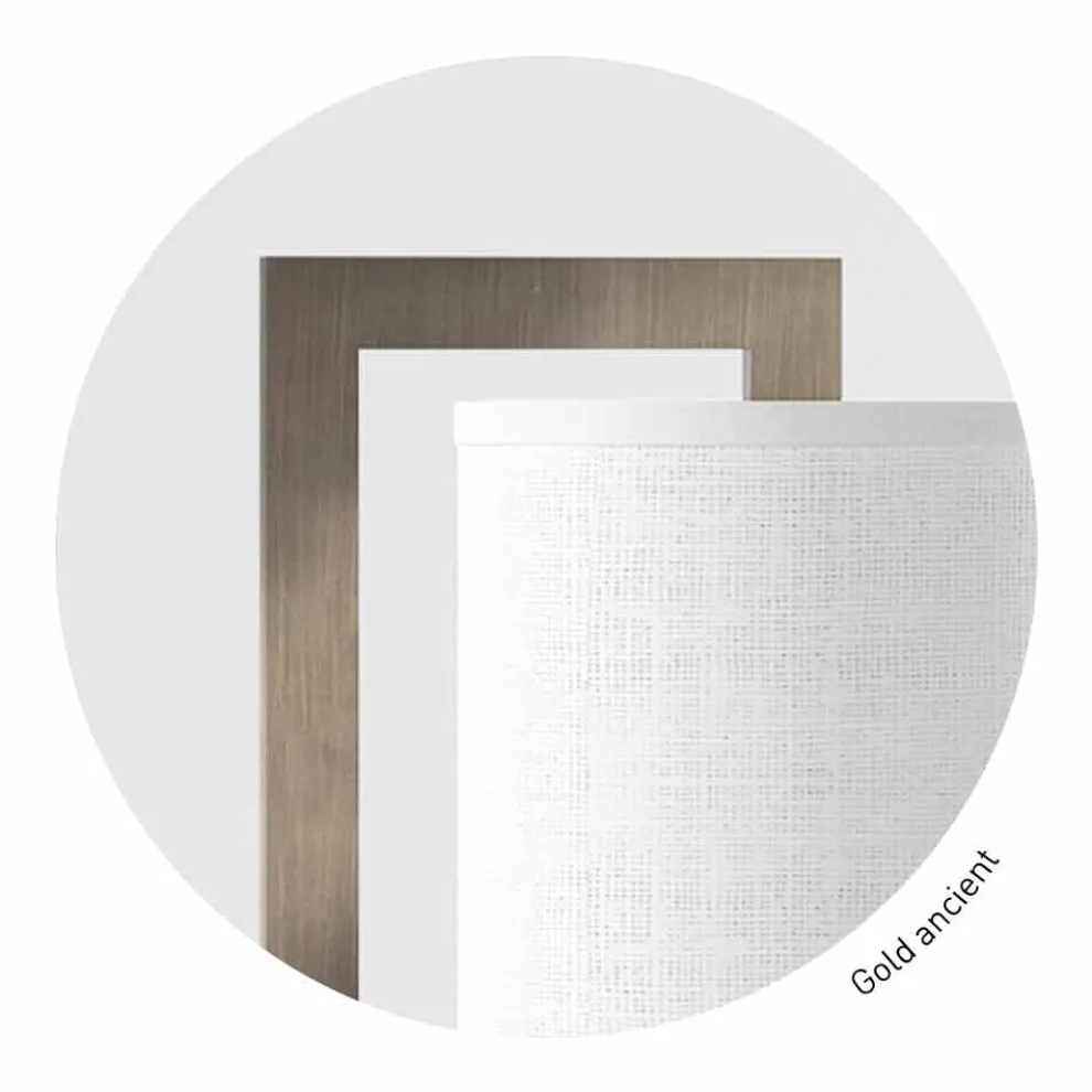 Design Tischlampe aus Metall und weißem Leinen Made in Italy - Bali