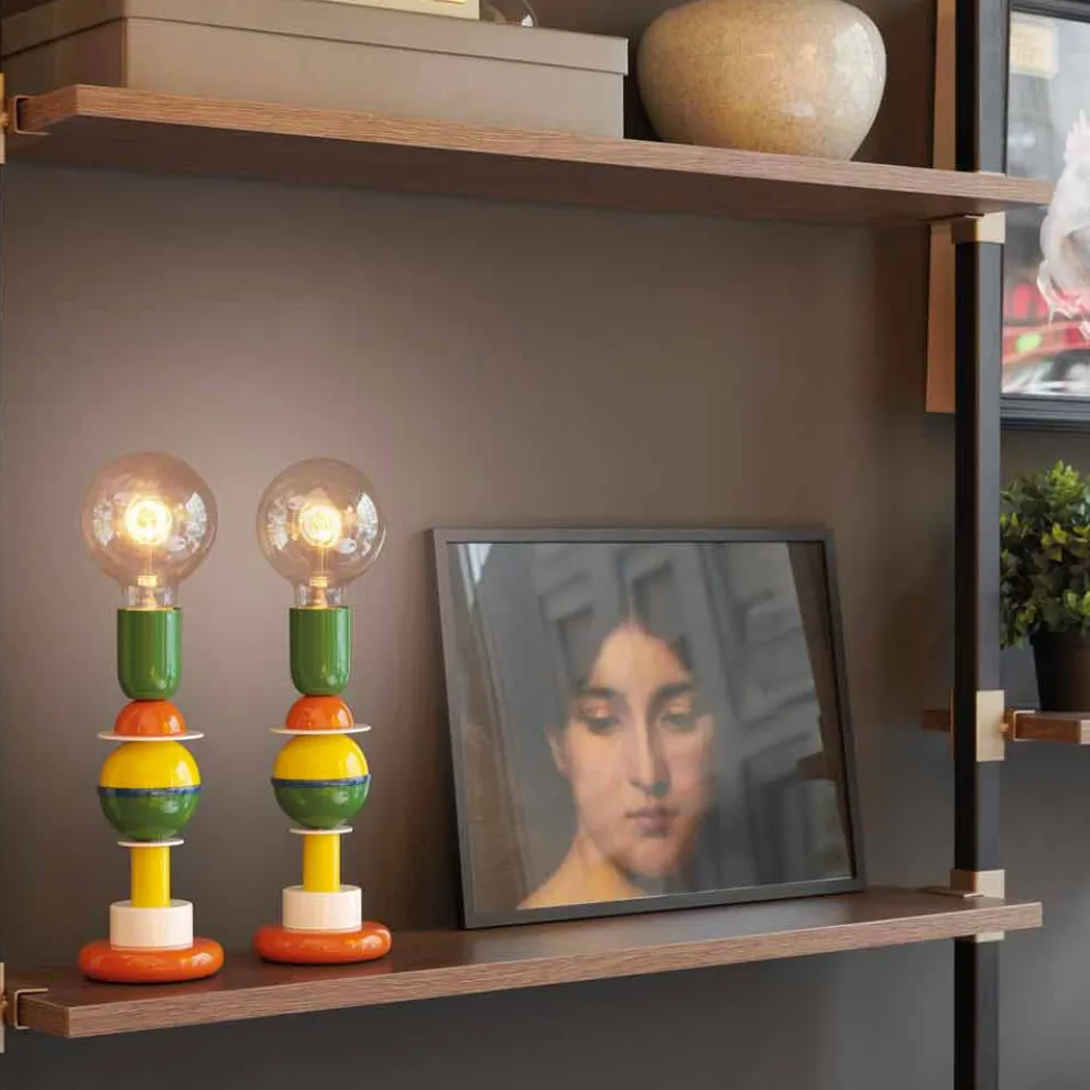 Design Tischlampe aus mehrfarbigem Aluminium Slide Otello Mini