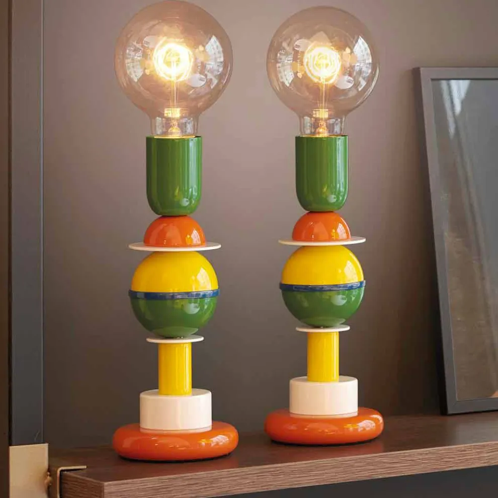 Design Tischlampe aus mehrfarbigem Aluminium Slide Otello Mini