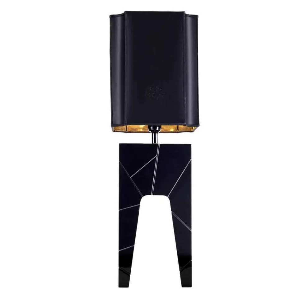 Design Tischlampe aus Massivholz Grilli Zarafa made Italy