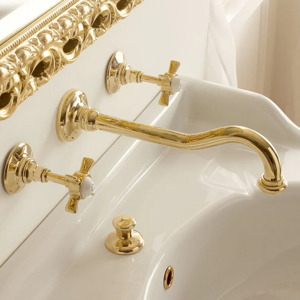 Design und Vintage Made in Italy Waschbecken/Wandarmatur