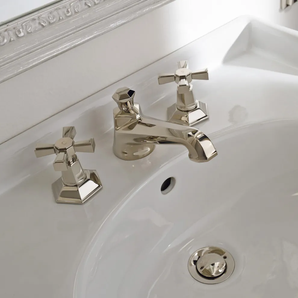 Design VIntage Aufsatz-Waschtischarmatur aus Messing Made in Italy - Silvana