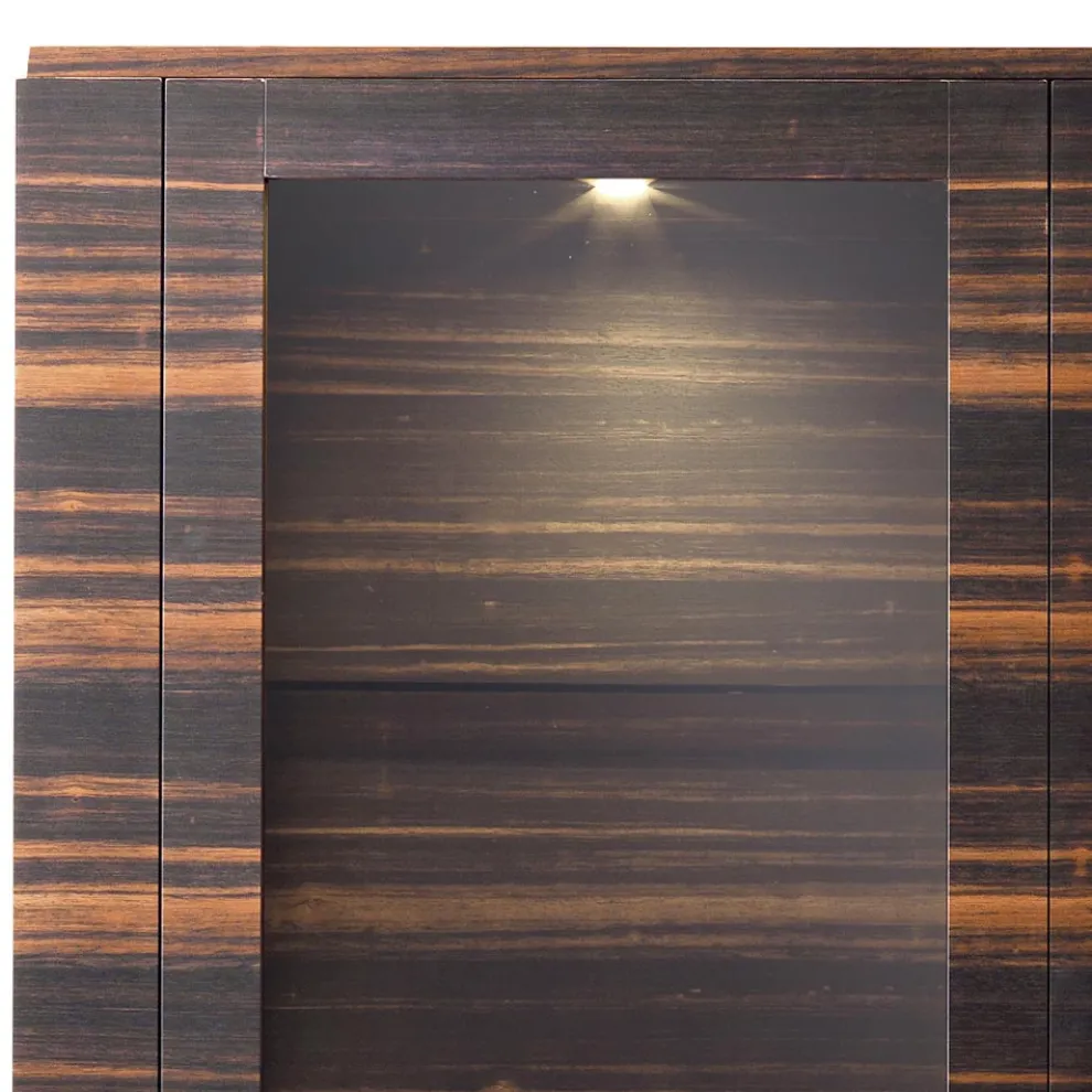 Design Vitrin aus Massivholz mit 2 Türen in Italien hergestellt