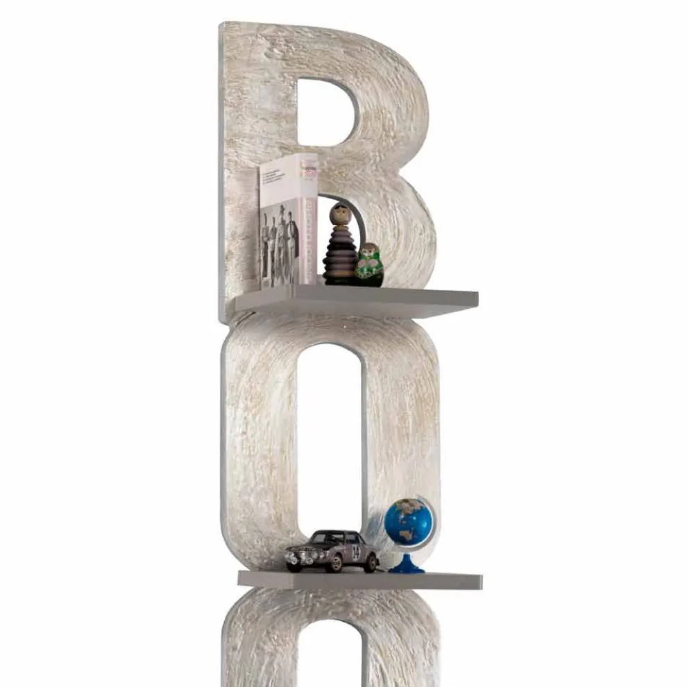 Design Wandbücherschrank mit drei Regalen in Italien handgefertigt Nicla