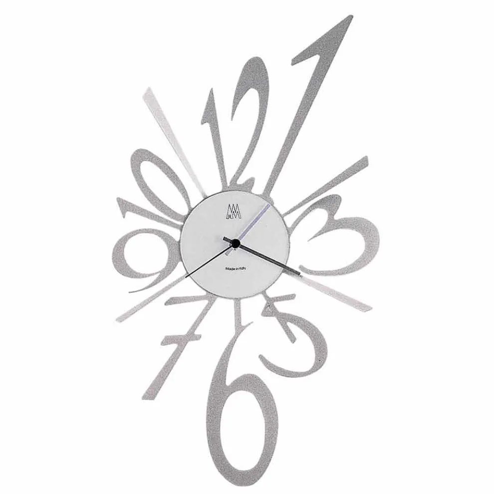 Design Wanduhr aus Eisen in schwarz oder aluminium Made in Italy - Oceano