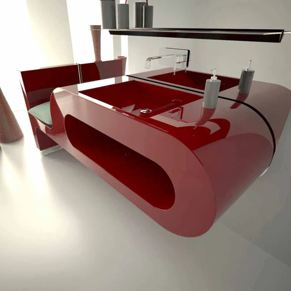 Design Waschbecken weiß, schwarz oder bordeaux Garfish