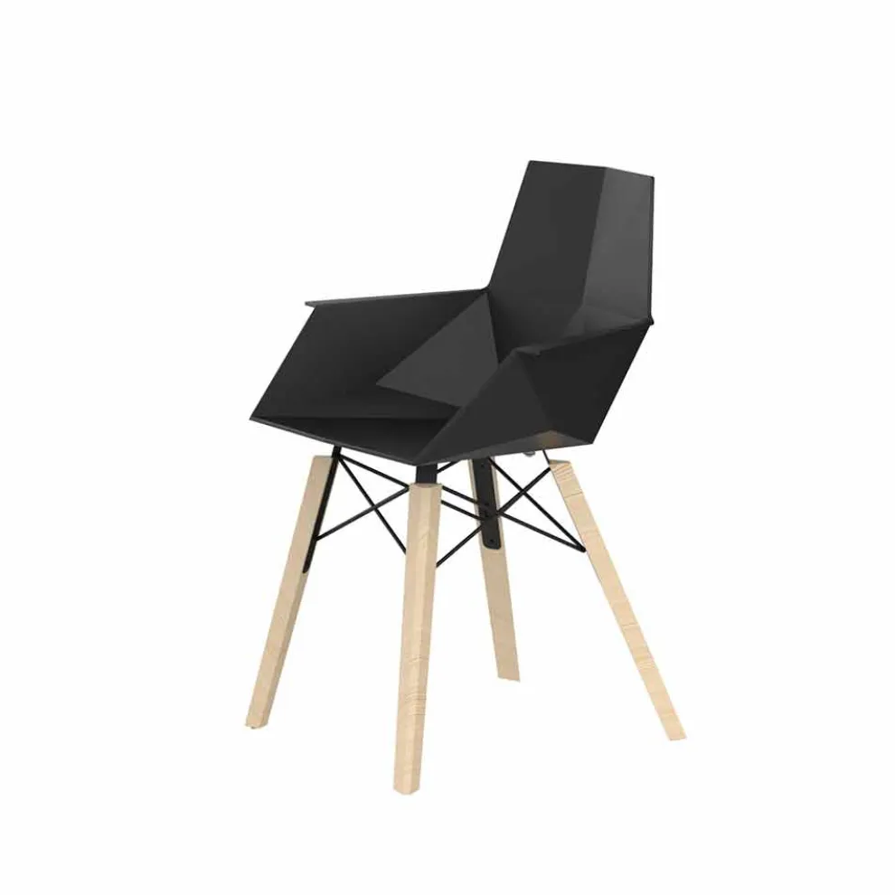 Design Wohnzimmer Sessel aus Polypropylen und Holz - Faz Wood von Vondom