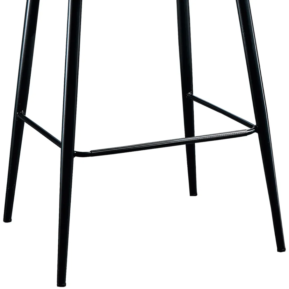 Design Wohnzimmer Hocker aus Stoff mit Kante und Anthrazit Metall - Scarat