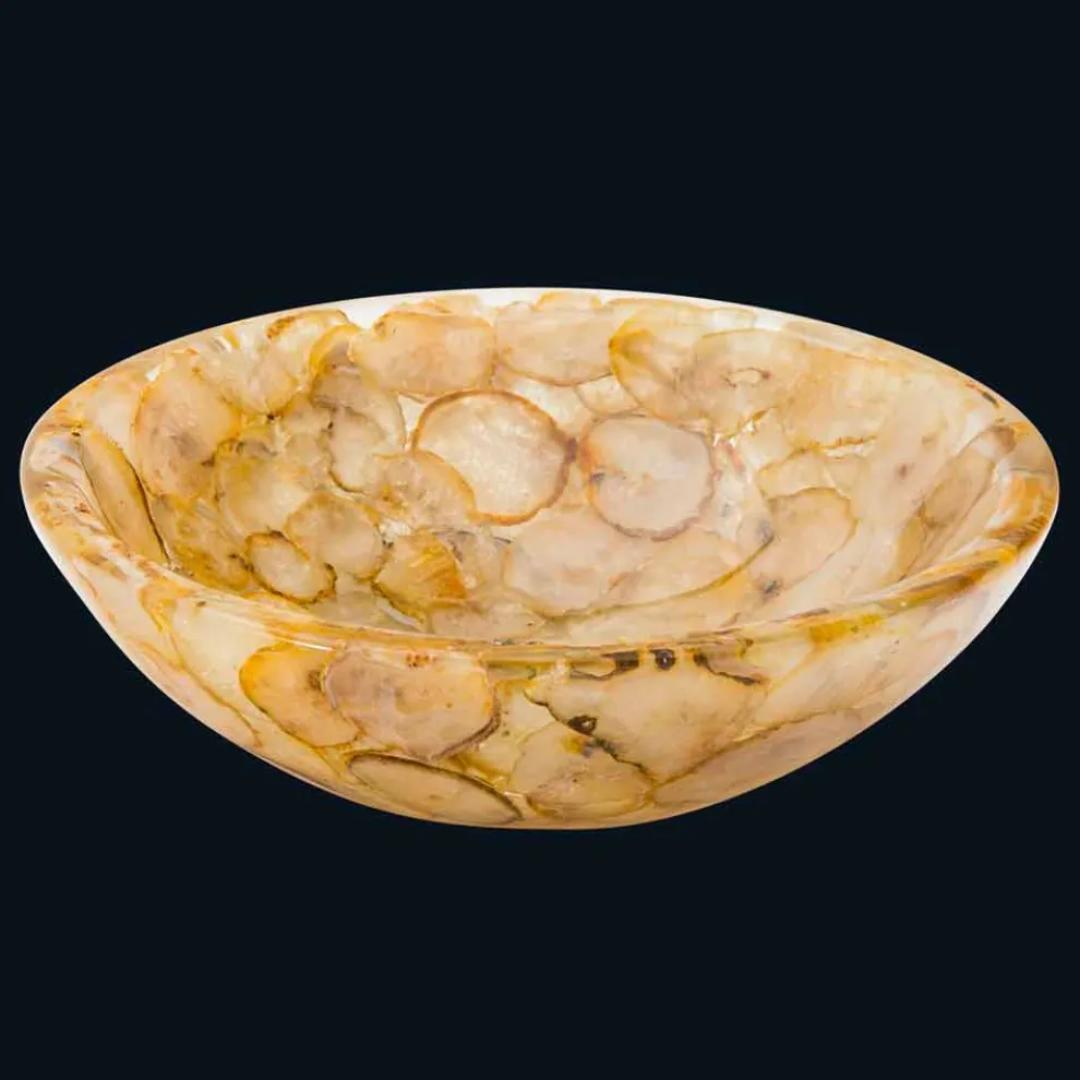 Design-Aufsatzwaschbecken aus künstlichem Harz una Achat Stein Petra