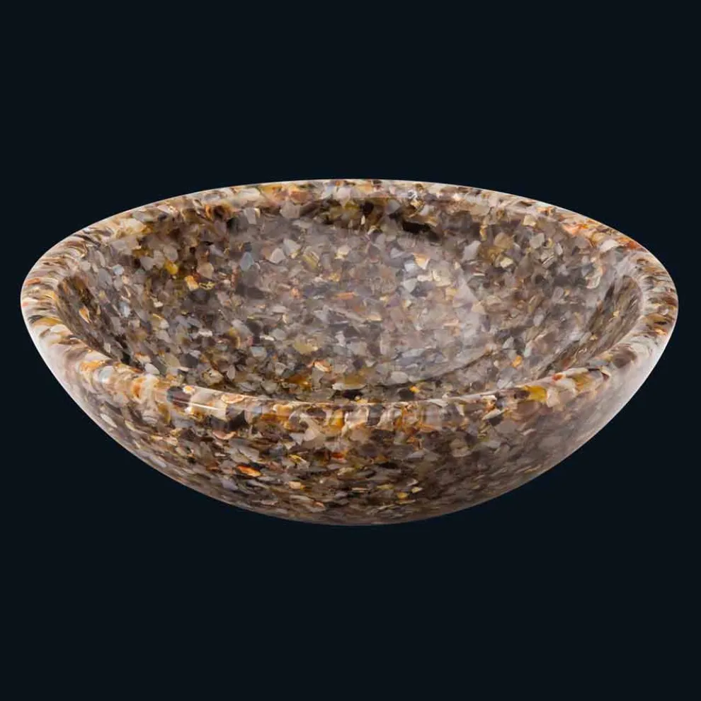 Design-Aufstatzwaschbecken aus künstlichem Harz und Achat Stein Ofelia