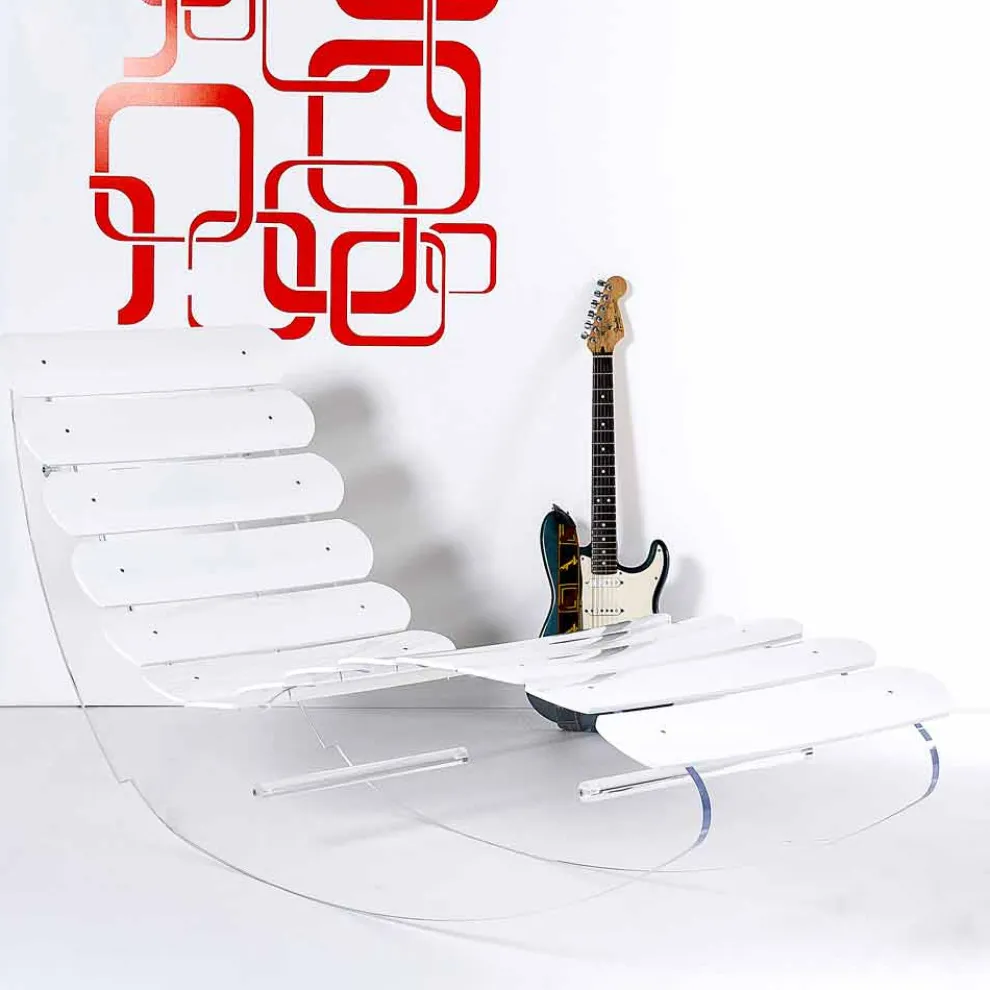 Designer Chaiselongue aus transparentem Plexiglas, Made in Italy