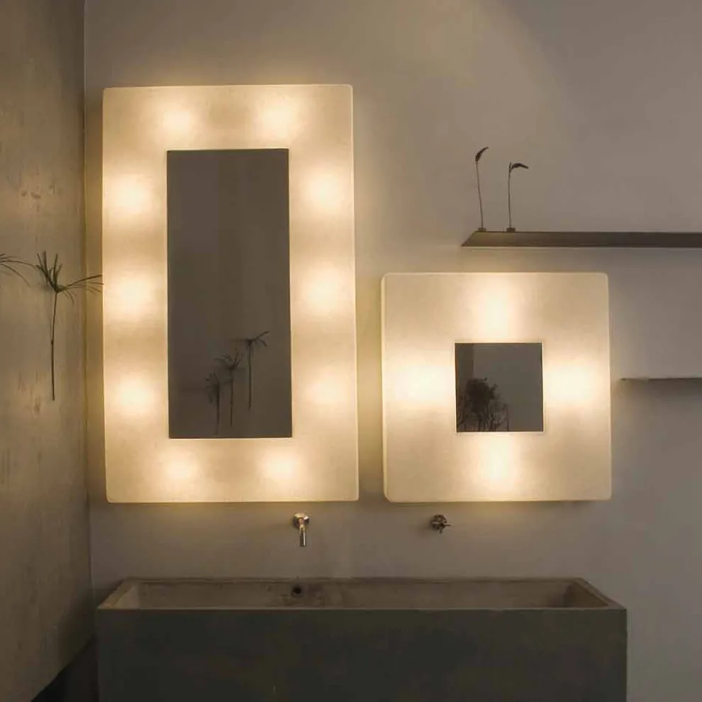 Designer Wandleuchte mit Spiegel In-es.artdesign Ego in Nebulite