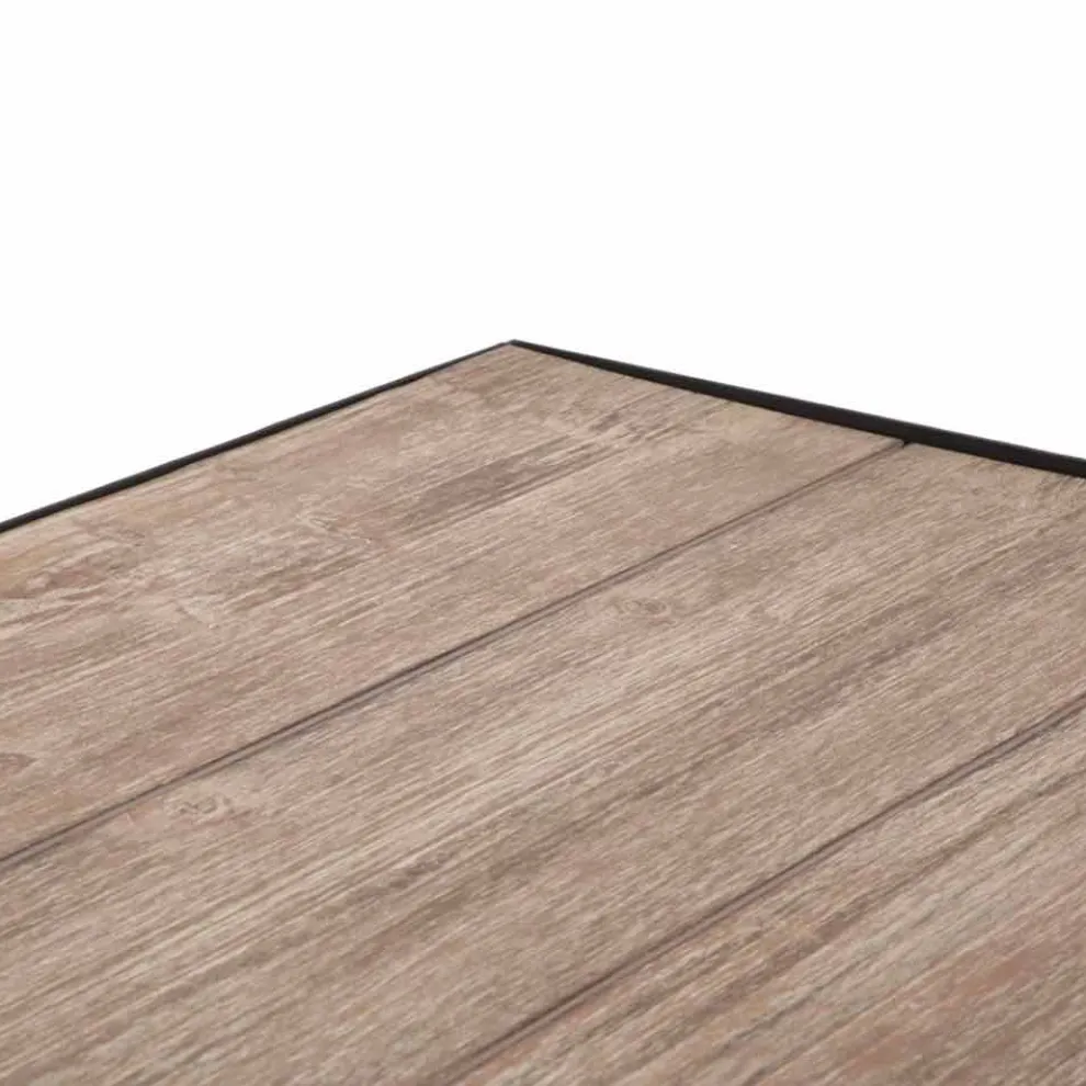 Designer Zeitungstisch aus Eisenholz und Kunstleder - Marilena