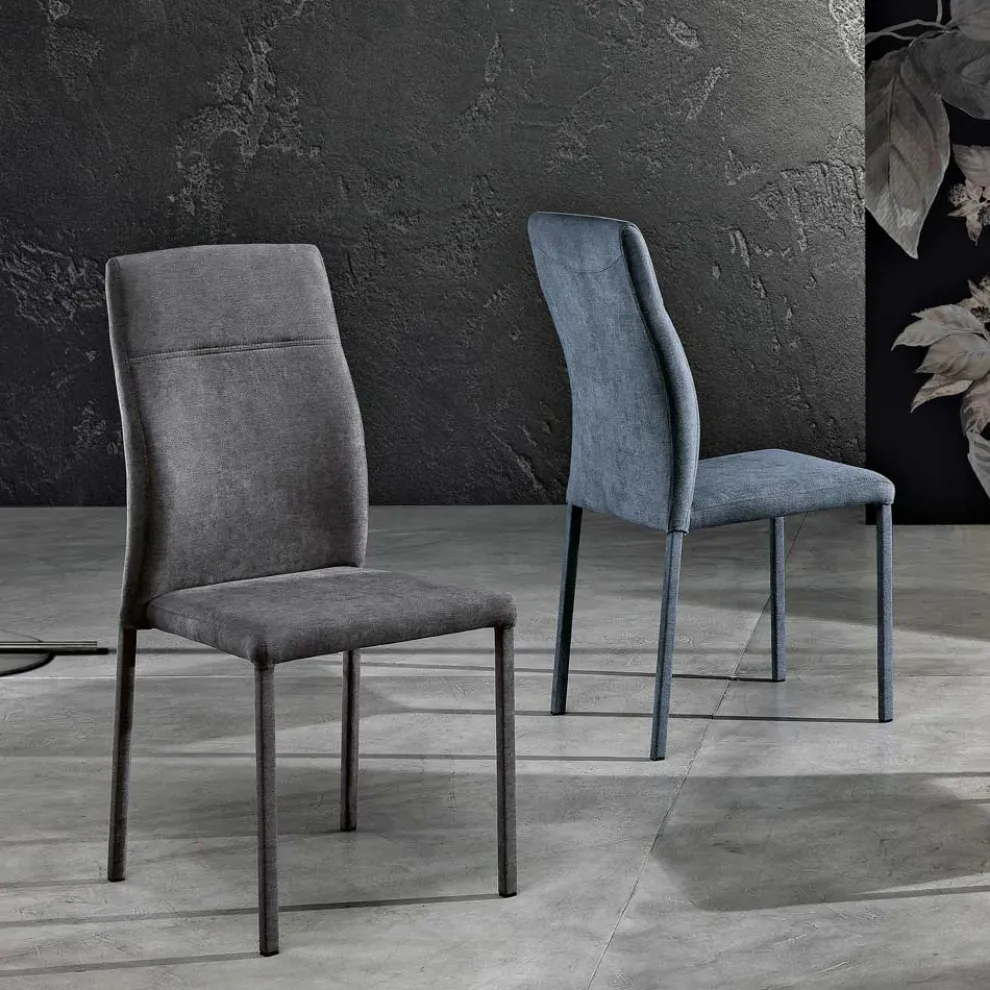Design-Esszimmerstuhl aus Stoff, hergestellt in Italien, Luigina
