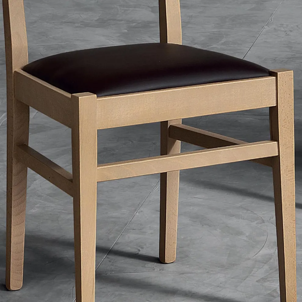 Design-Küchenstuhl aus Buchenholz und Sitz aus Kunstleder - Davina