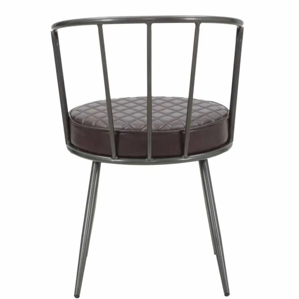 Design-Sessel im Industriestil aus Eisen und Kunstleder - Pinny