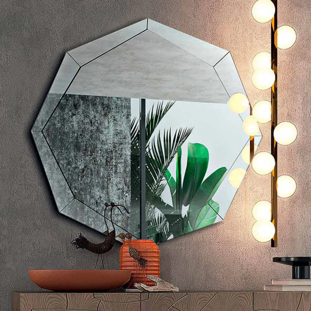 Design-Spiegel mit verspiegeltem Kristall-Finish, hergestellt in Italien – Bolina