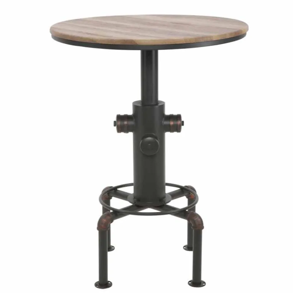 Design-Stehtisch im Industriestil aus Eisen und Holz - Niv