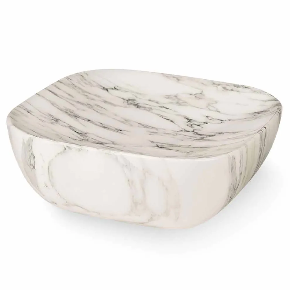 Design-Tablett aus weißem Carrara-Marmor Arabescato Made in Italy - Rock