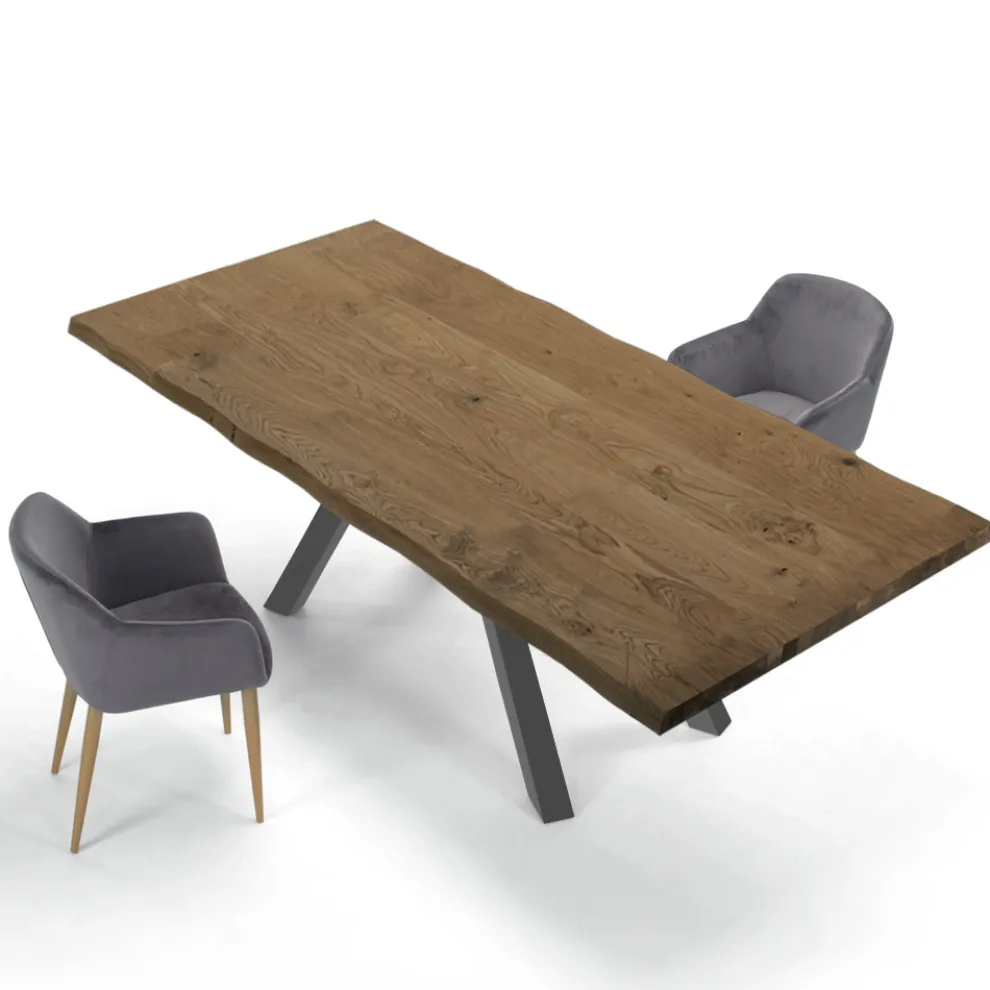 Designtisch aus Holz und Stahl für bis zu 12 Sitzplätze, hergestellt in Italien – Settimmio