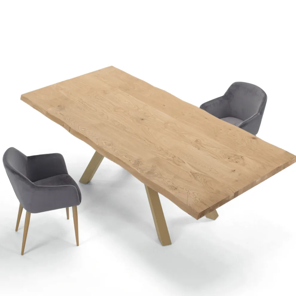 Designtisch aus Holz und Stahl für bis zu 12 Sitzplätze, hergestellt in Italien – Settimmio