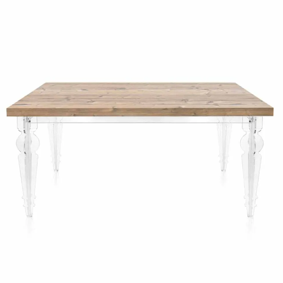 Designtisch aus Tannenholz und Plexiglas aus Italien, Castro