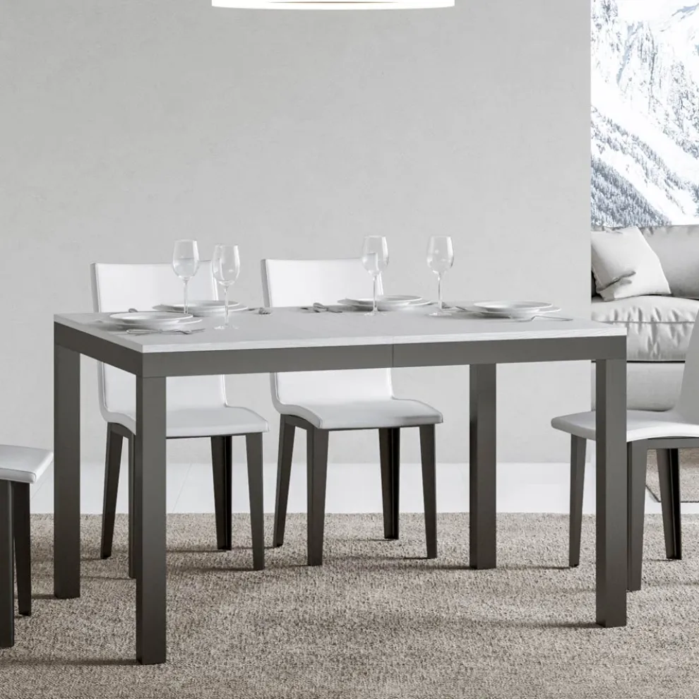 Design-Tisch mit Holzplatte, ausziehbar bis 440 cm, hergestellt in Italien – Foxy