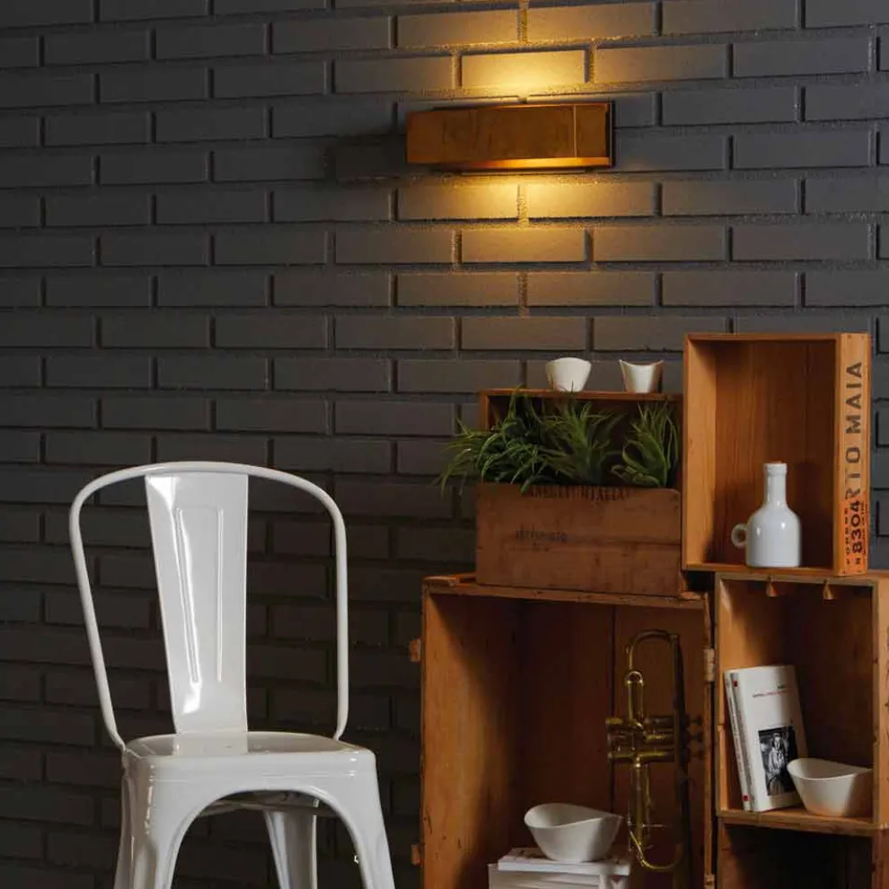 Design-Wandleuchte aus Messing und Stahl 35xH 10xsp 9 cm Harya