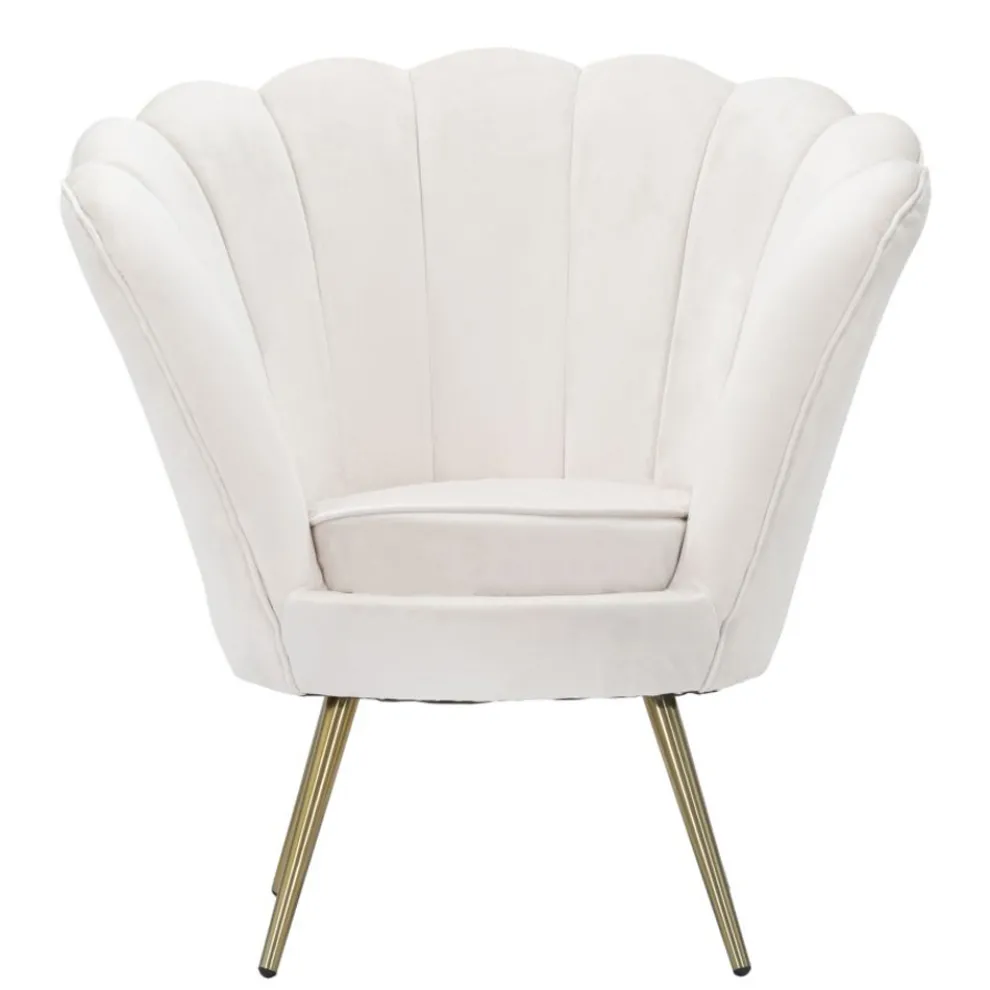 Design-Wohnsessel aus Samt mit goldenen Eisenfüßen - Annina