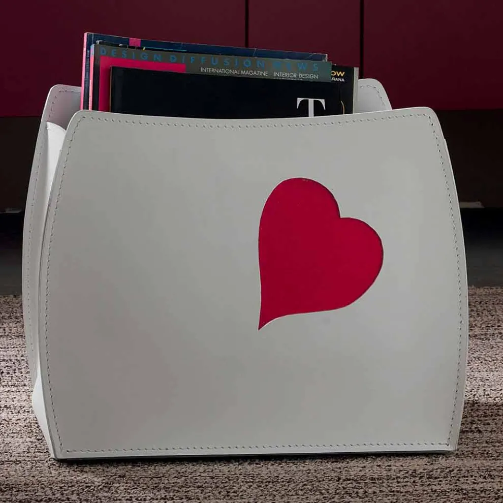 Design-Zeitschriftenständer aus Leder mit modernem Beatrice-Design