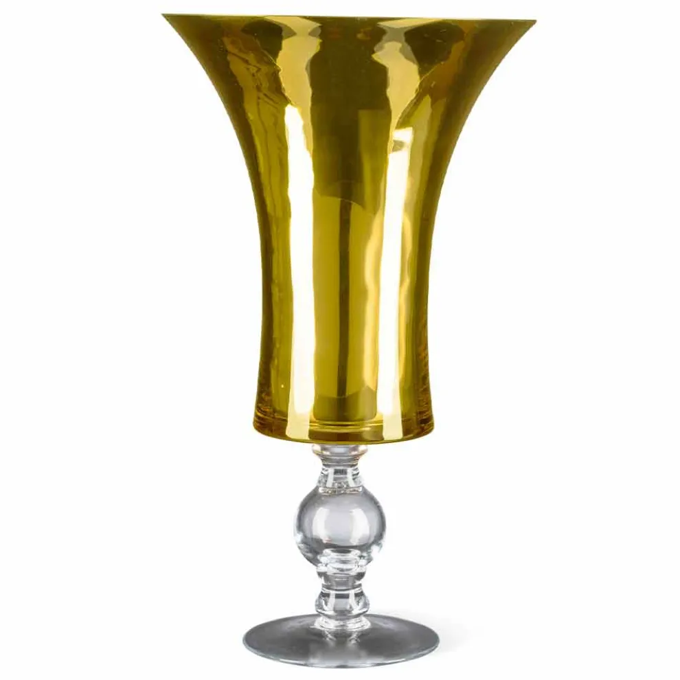 Artisan Vase aus weißem mundgeblasenem Glas oder 24 Karat Gold Made in Italy - Canberra
