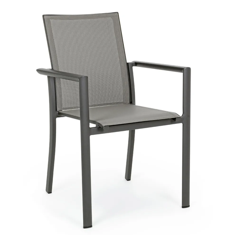 Stapelbarer Außenstuhl aus lackiertem Aluminium, Homemotion, 4 Stück - Vicki